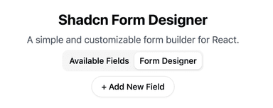 ShadCN Form Designer